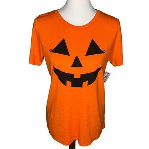 Way To Celebrate Halloween Jack 'O Lantern T Shirt Orange with Black M L or XL